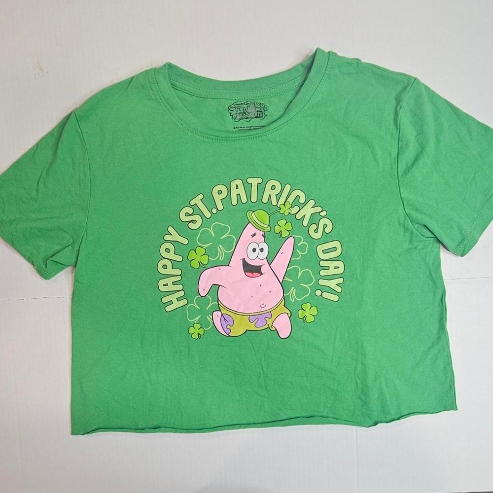 Spongebob‎ Happy St Patricks Day crop top womens XL